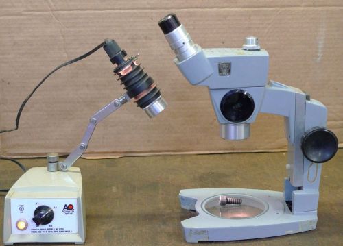 AMERICAN OPTICAL SPENCE 3D MICROSCOPE 1.33X, LIGHT &amp; POWER SUPPLY *SHLF