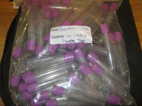 BD STERILE VACUTAINER TUBES PURPLE TOP 50 COUNT BAG