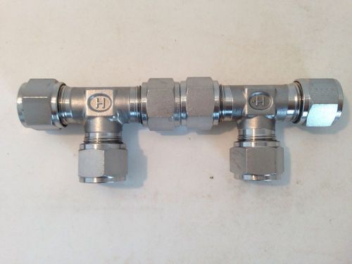 Hoke gyrolok 1/2 stainless 316 tees 8ttt316 compression fitting lot of 2 for sale