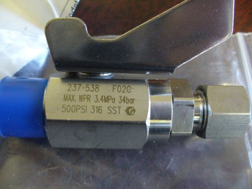 Graco/HY-LOK Low Pressure 316SS Ball Valve, 237538, 3/8&#034; NPT