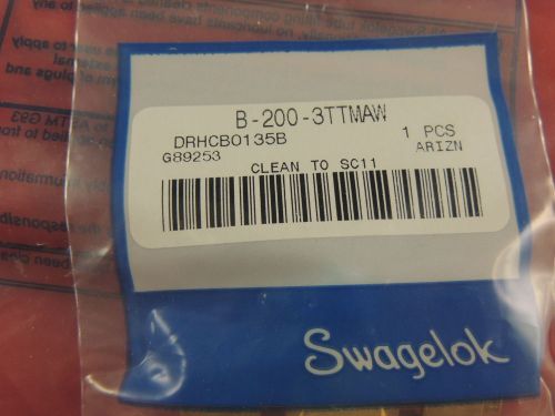 BRAND NEW Swagelok B-200-3TTMAW Brass T Valve 1/8 Tube 3/8&#034; Female Opening