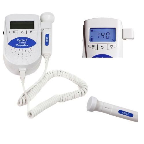 Promotion Fetal Doppler+3 Mhz waterproof + 8 Mhz vascular probe Prenatal &amp; Baby