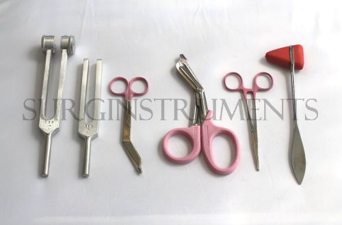 6 Piece PINK Medical Kit - Diagnostic EMT Nursing Surgical EMS Student Paramedic