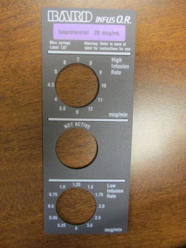 Baxter Bard INFUS O.R. Isoproterenol  Label