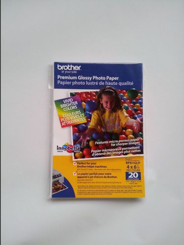 Brother premium glossy photo paper 4&#034;x6&#034; x 20 bp61glp innobella no retail box for sale