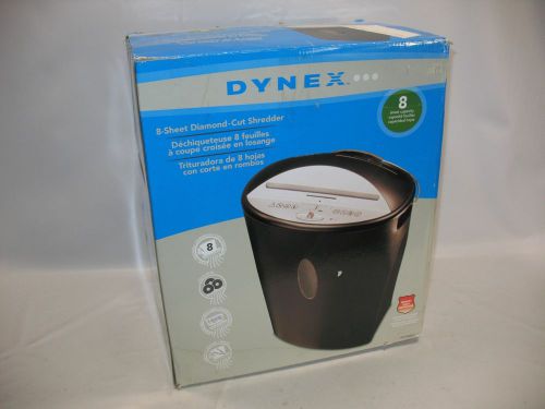 New Dynex  8-Sheet Diamond Cut Paper Card Shredder DX-PS08DC09 Black Top Handle