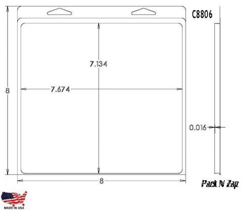 115 - 8&#034;H x 8&#034;W x 0.03&#034;Th Clamshell Packaging Clear Plastic Blister Pack