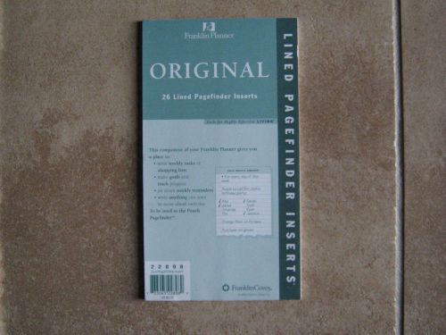 New Franklin Planner Original 26 Lined Pagefinder Insets-Classic Size #22898