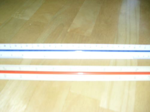 two rulers 6 scales Staedtler Mars architect Germany Japan 3 side school work cm