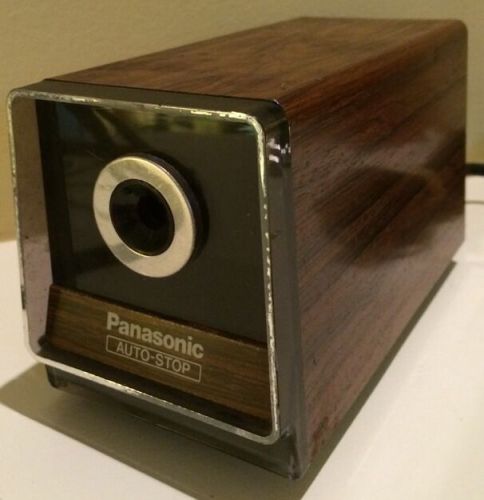 Panasonic Electric Pencil Sharpener Auto Stop KP-120 Wood Grain Made in Japan