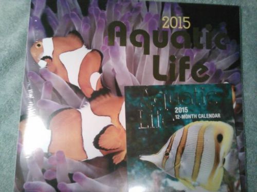 2New Aquatic Life12 Month Calendar 2015 Office work home 11&#034;X 12&#034; &amp;Free6&#034;X6&#034;