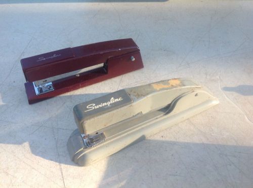 2 Swingline Staplers Gray And Burgandy Colors