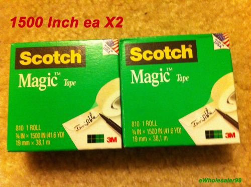 New 2-pack of scotch magic tape refill 810 3/4&#034;x1500&#034; 41.6 yd *free shipping* for sale