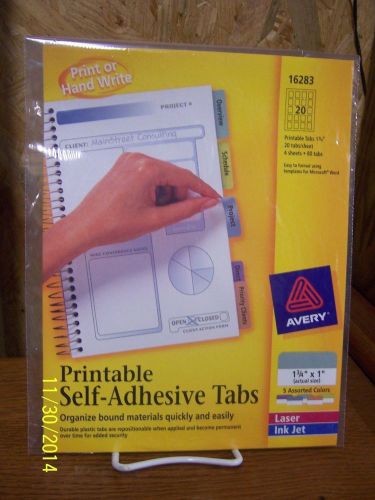 AVERY 16283 PRINTABLE SELF-ADHESIVE TABS NEW (457)