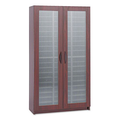 Literature Organizer, Particleboard/Polycarbonite, 60 Compartments, Mahogany