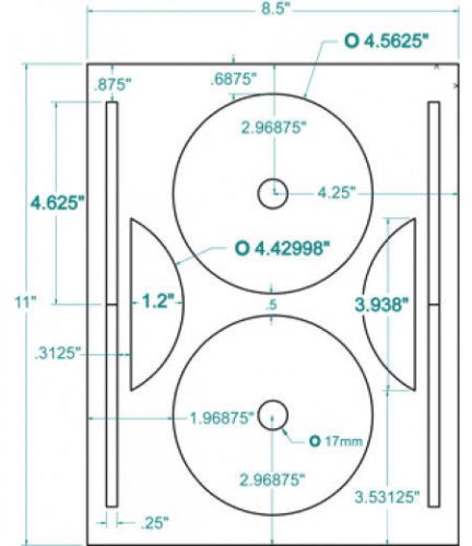 Compulabel 378011 - White Photo Gloss CD/DVD Full Face Layout Labels 4-9/16&#034; Dia