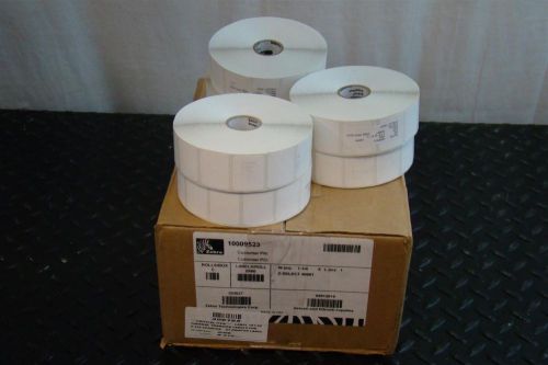 (6 rolls) Zebra Bar Code Label 2580 1-1/4&#034;W x 1&#034;L 333627 10009523