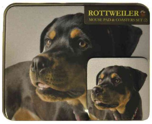 Computer Mouse pad and coaster set Dog series Mousepad Rottweiler