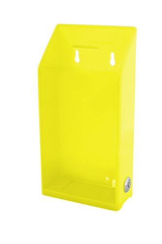 Acrylic charity donation box with lock &amp; 2 keys. ac-01- yellow for sale