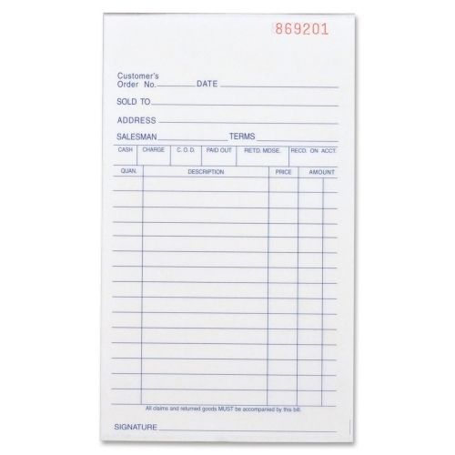 Business source all-purpose forms book -50 sht-2 part -7&#034;x4.12&#034;- 1ea - bsn39550 for sale