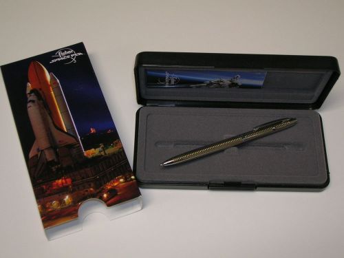 FISHER Space Pen ballpoint pressurized #G4 Gold Grid CHROME SHUTTLE PEN USA MADE