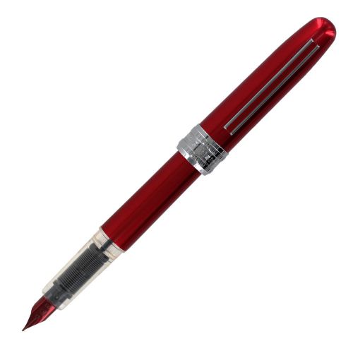 Platinum Plaisir Fountain Pen, Red Barrel, Fine Point, Black Ink