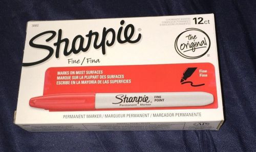12 SHARPIE RED FINE POINT MARKING PENS MARKERS  PERMANENT MARKERS 071641300026