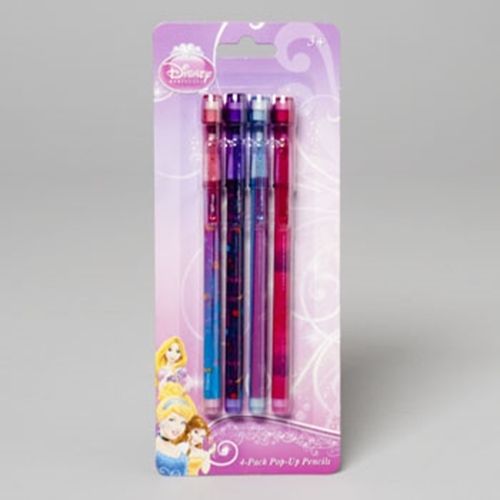 PENCILS POP UP 4 PACK DISNEY PRINCESS CARDED, Case of 48