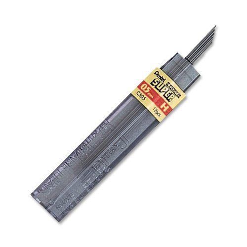 Pentel Super Hi-polymer Lead - 0.50 Mm - Fine Point - H - Black - 12 / (c505h)