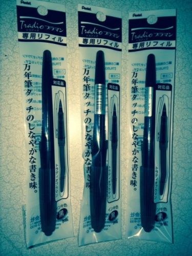 Pentel REFILLS Tradio Stylo MLJ20 REFILLS BLACK  x 3- WOW ONLY $9.99