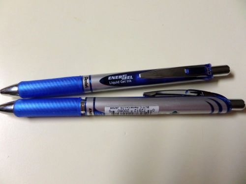 ** LOT OF 2 ** Pentel EnerGel Deluxe RTX Retractable Liquid Gel PENS ~ 0.7 BLUE