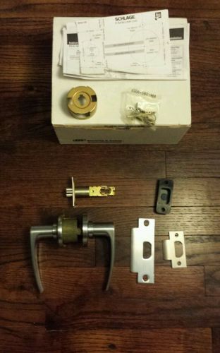 New schlage s10 jup 626 door handle passage latch jupiter satin finish key less for sale