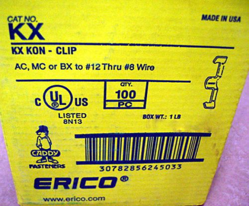 Caddy Erico KX KON Clip AC MC or BX to #12 thru #8 wire 70 pieces