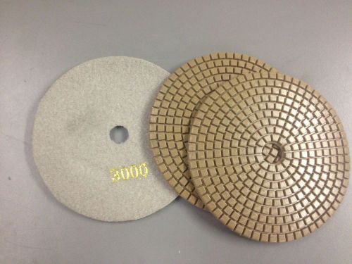 3 Pack of 5&#034; Diamond Polishing Pads3000 Grit, Granite Concrete Wet Grinder Floor