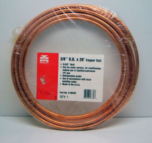 NIP Mueller Streamline 3/8&#034; O.D. 20&#039; Copper Coil Refrigeration Grade Part D06020