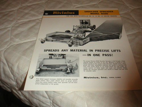 1960&#039;s RIVINIUS R500 SHOULDER SPREADER FOR CATERPILLAR GRADERS SALES BROCHURE