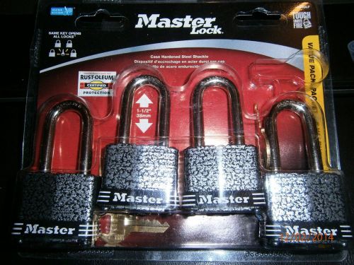 NIB 4/PACK MASTER LOCK 380QLF 1-1/2 HIGH SECURITY PADLOCK