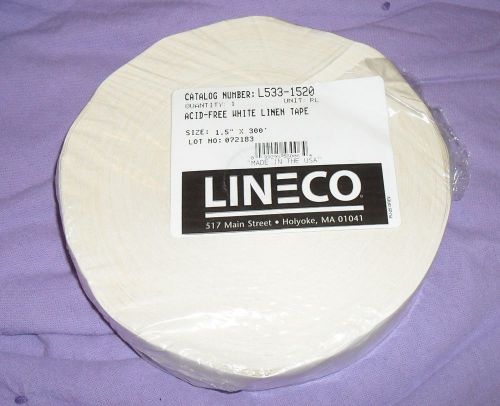 Lineco acid-free linen tape, 1.5&#034;x300&#039;, color: white #l5331520 for sale