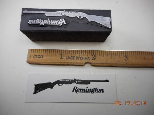 Letterpress Printing Printers Block, Firearms, Remington Rifle