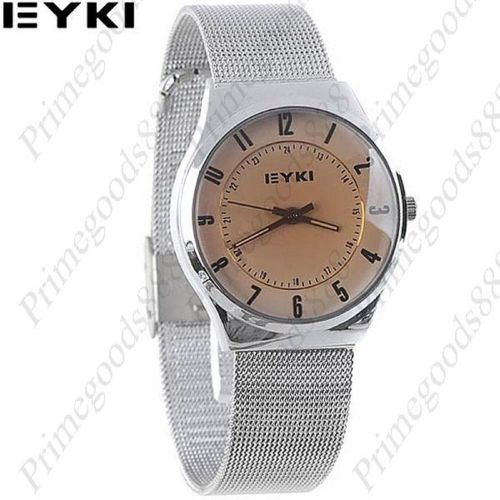 Round stainless steel analog quartz wrist lady ladies wristwatch women&#039;s silver for sale