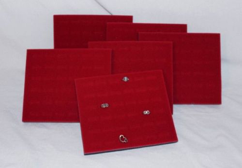 LOT OF 6   36 RING VELVET INSERT RED