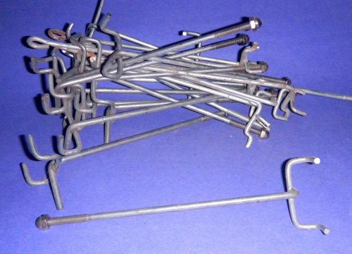 Lot threaded end peg board hooks most are 7&#034; some with cap nuts for sale