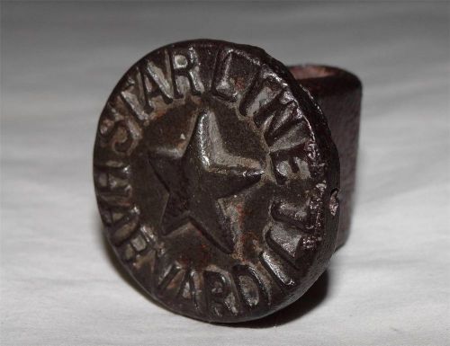 Antique &#034;STAR LINE HARVARD, ILL.&#034; Cast Iron ADVERTISING ID MARKER? PIECE