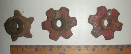 3 small iron gears old farm antique primitive steampunk decor  art c for sale