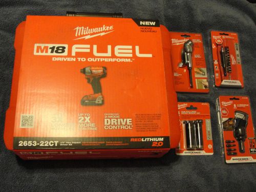 NEW Milwaukee 2653-22CT 18V Cordless M18 FUEL Lithium-Ion 1/4&#034; Impact Driver Kit