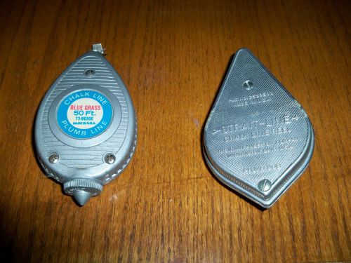 Vintage Chalk Line Reels Blue Grass &amp; Strait-line Made in USA