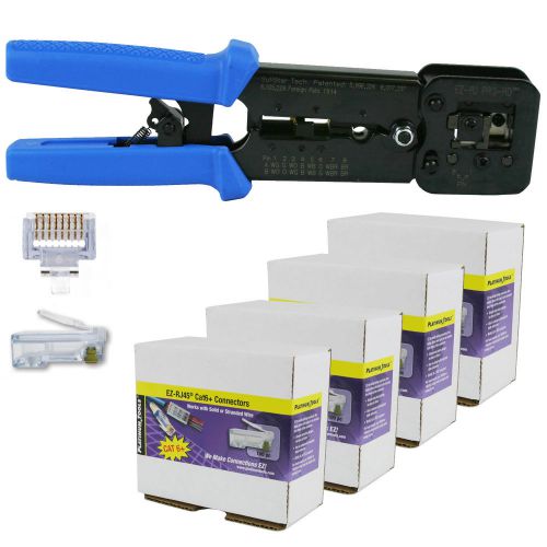 Platinum Tools 100054 EZ-RJPRO HD Crimp Tool with EZ-RJ45 Cat 6+ 400 Connectors