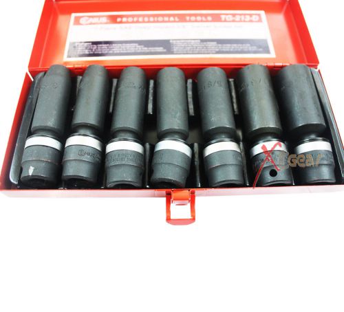 7PC 3/8&#034; Dr SAE Deep Impact Swivel Socket Professional Tools Set