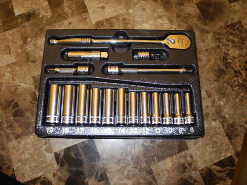 SNAP-ON TOOLS 3/8&#034; DRIVE METRIC GENERAL DEEP STARTER SET 6-P 17pcs