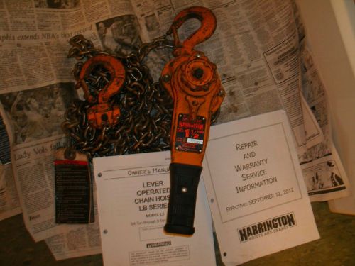 Harrington 1.5 Ton Lever Chain Hoist- 15 Ft. Chain, 3,000 pounds, Excellent!